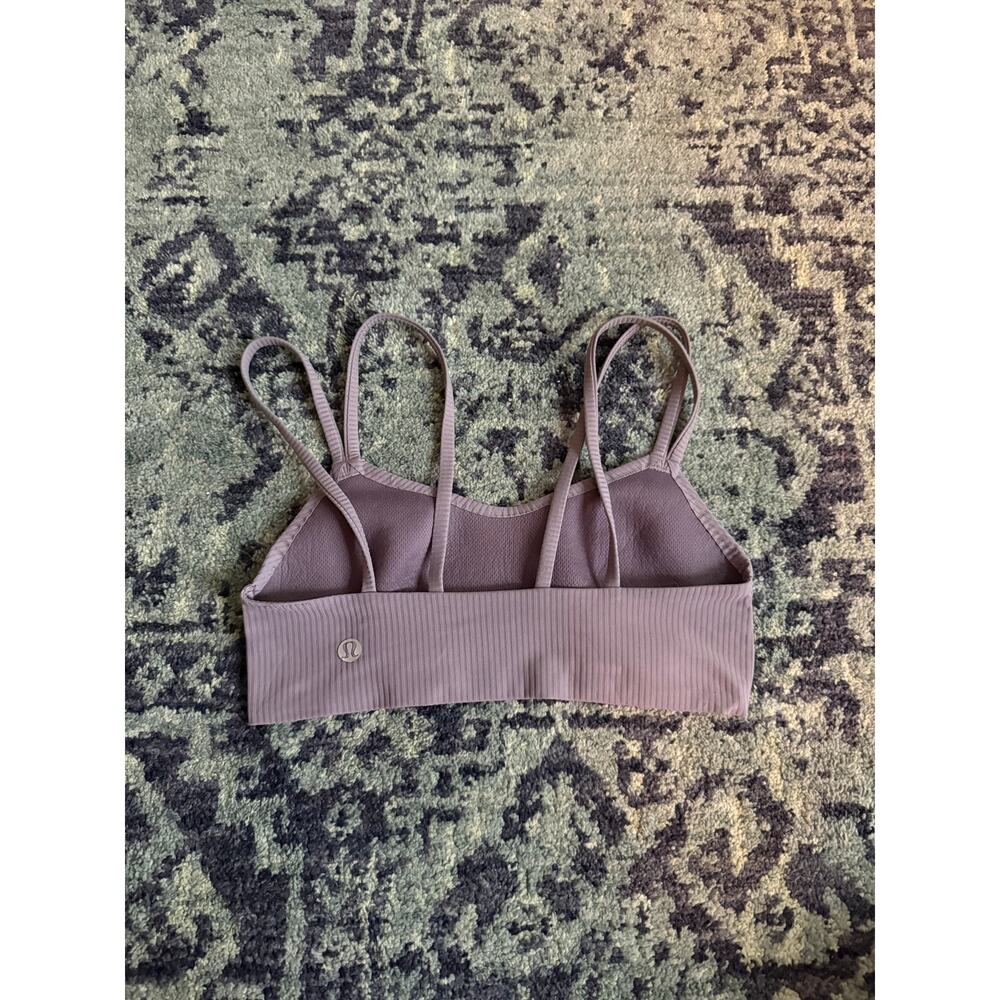 Lululemon Like a Cloud Purple Ash Stripe Bralette Medium Support Activewear - Picture 4 of 6